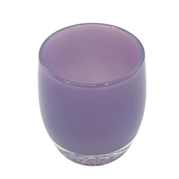Glassy baby Grammy lilac purple hand blown votive candle - Picture 1 of 6